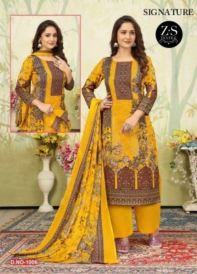 Signatures vol 1 by ZS Textile Pakistani soft cotton printed dress material catalogue in low rate dress material catalogs
