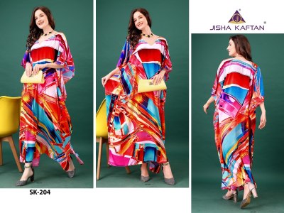 Silk Kaftan vol 13 by Jisha Feather Silk Exclusive Digital printed kaftan catalogue  kurtis catalogs