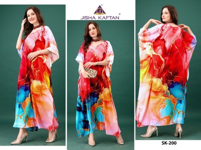 Silk Kaftan vol 13 by Jisha Feather Silk Exclusive Digital printed kaftan catalogue  kurtis catalogs