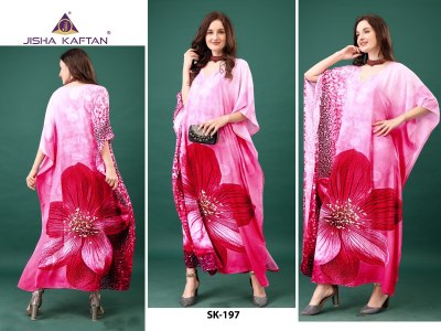 Silk Kaftan vol 13 by Jisha Feather Silk Exclusive Digital printed kaftan catalogue  kurtis catalogs