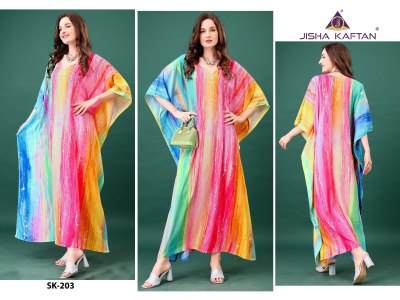 Silk Kaftan vol 13 by Jisha Feather Silk Exclusive Digital printed kaftan catalogue  kurtis catalogs