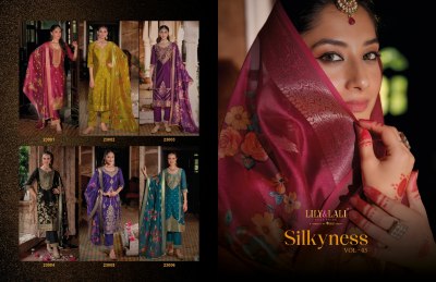 Silkyness 3 by Lily and lali organza handwork readymade suit catalogue at affordable rate readymade suit catalogs