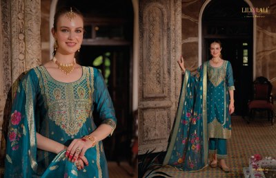 Silkyness 3 by Lily and lali organza handwork readymade suit catalogue at affordable rate readymade suit catalogs