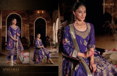 Silkyness 3 by Lily and lali organza handwork readymade suit catalogue at affordable rate readymade suit catalogs