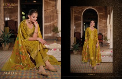 Silkyness 3 by Lily and lali organza handwork readymade suit catalogue at affordable rate readymade suit catalogs