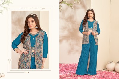 Simaya by K F designer Shrug jacket set with embroidered palazzo catalogue at affordable rate western wear catalogs