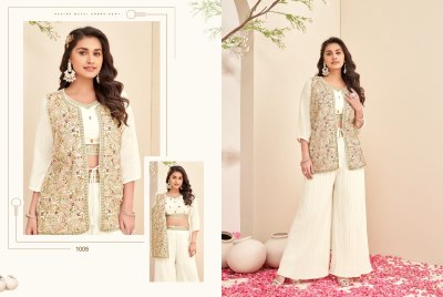 Simaya by K F designer Shrug jacket set with embroidered palazzo catalogue at affordable rate western wear catalogs