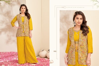 Simaya by K F designer Shrug jacket set with embroidered palazzo catalogue at affordable rate western wear catalogs
