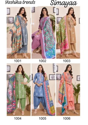 Simaya by Yashika Trends Heavy cotton printed Unstitched suit catalogue at affordable rate salwar kameez catalogs