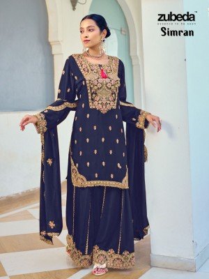 Simran by Zubeda heavy designer hand embroidered fancy sharara suit collection at low rate readymade suit catalogs