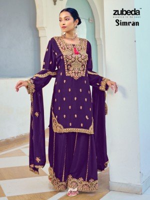 Simran by Zubeda heavy designer hand embroidered fancy sharara suit collection at low rate readymade suit catalogs