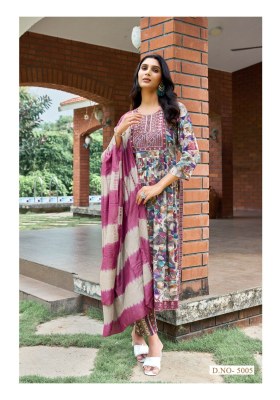 Simran vol 5 by Mystic 9 premium quality reyon foil printed nayra cut kurti pant and dupatta catalogue readymade suit catalogs