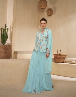 Sitara by Sayuri designer real georgette designer short top sharara suit catalogue at amaviexpo fancy sharara suit Catalogs