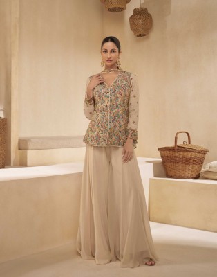 Sitara by Sayuri designer real georgette designer short top sharara suit catalogue at amaviexpo fancy sharara suit Catalogs