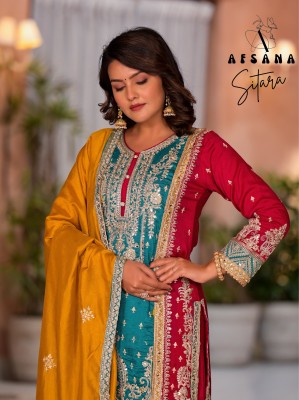 Sitara present premium silk with embroidered work readymade suit catalogue Amavi