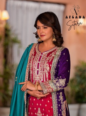Sitara present premium silk with embroidered work readymade suit catalogue readymade suit catalogs
