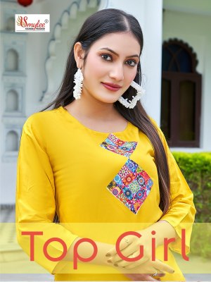Smylee by top girl luanch liva approved reyon with digital  embroidered work top catalogue Amavi