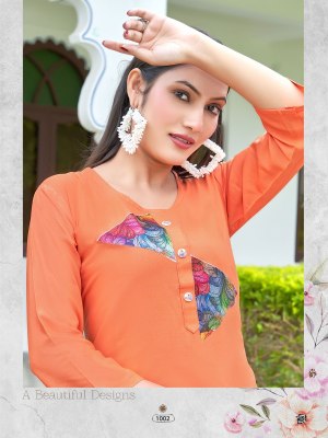 Smylee by top girl luanch liva approved reyon with digital  embroidered work top catalogue western wear catalogs