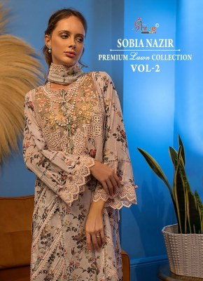 Sobia Nazir vol 02 by Shree Fab Pure Cotton Patch Embroidered Dress material collection at low price Shree fab