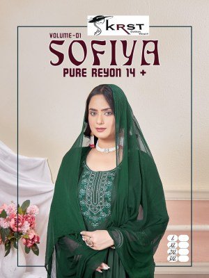 Sofia  3Pcs Vol New Pure Reyon Long Ghera Kurti Set with Work Dupatta Neptol Design Wholesale Catalogs  kurtis catalogs