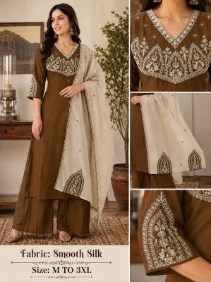 Soft Silk 3-Piece Palazzo Pair Set Size wise Combo Set