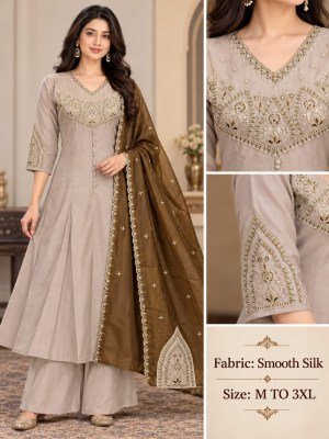 Soft Silk 3-Piece Palazzo Pair Set Size wise Combo Set
