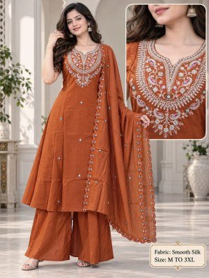 Soft Silk 3-Piece Plaza Pair Set for Women Size wise Combo Set