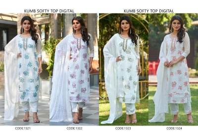 Softy by Kumb Heavy Georgette hand work Fancy Palazzo Suit collection on amavi expo readymade suit catalogs