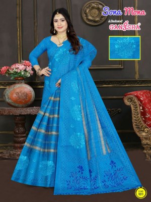 Sona Mona Vol 1 by Ganesha Cotton Printed Embroidered Saree catalogue at low price Shree Ganesh