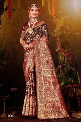 Sonar Bangla vol 1 by Saroj Pure Sattin Silk with Heavy Swarovski Work saree catalogue Amavi