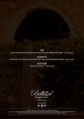 Sophia by belliza premium designer Pure Blossom Cotton unstitched dress material catalogue salwar kameez catalogs