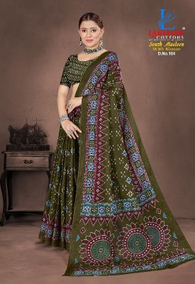 South Masleen Vol 1 by Lakhani Heavy Maslen Cotton Printed saree collection at affordable price  sarees catalogs