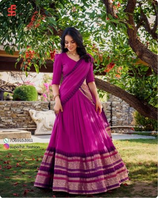 Southindian Festival And Bridemaids Collection Pink Colour Royal Look In Southindian Lehenga Choli Wholesale  Single