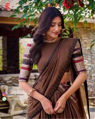 Southindian Festival And Bridemaids Collection Brown Colour Royal Look In Southindian Lehenga Choli Wholesale  lehenga choli