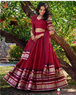Southindian Festival And Bridemaids Collection Red Colour Royal Look In Southindian Lehenga Choli Wholesale  lehenga choli