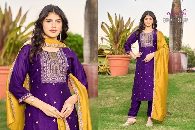 Sparrow by Aanchi Vichitra Silk Embroidered Top bottom and dupatta catalogue at low rate readymade suit catalogs