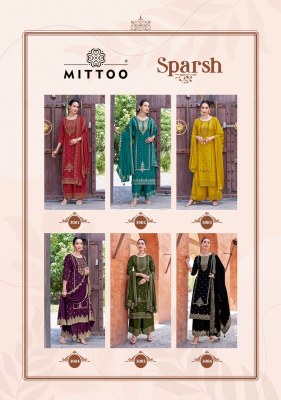 Sparsh by Mittoo Reyon  printed fancy Kurti Palazzo and Dupatta catalogue at affordable rate readymade suit catalogs