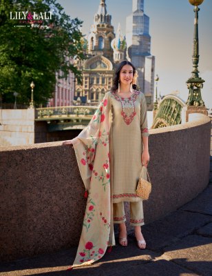 Srivalli by Lily and lali handwork kurti pant and dupatta catalogue at affordable rate readymade suit catalogs
