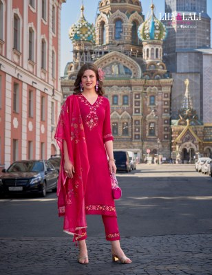 Srivalli by Lily and lali handwork kurti pant and dupatta catalogue at affordable rate readymade suit catalogs