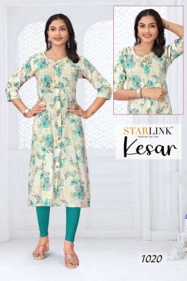 Starlink new kesar capsule printed designer Kurti wholesaler   kurtis catalogs