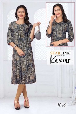 Starlink new kesar capsule printed designer Kurti wholesaler   kurtis catalogs