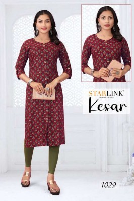 Starlink new kesar capsule printed designer Kurti wholesaler   kurtis catalogs