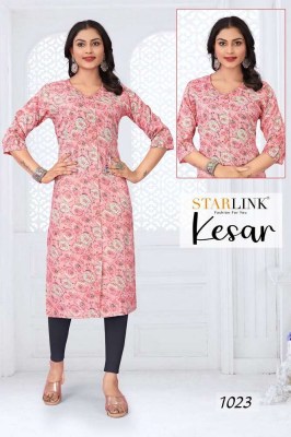 Starlink new kesar capsule printed designer Kurti wholesaler   kurtis catalogs
