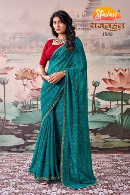 Stavan Rajmahal Premi Leheriya & Bandhani Georgette Saree Collection 