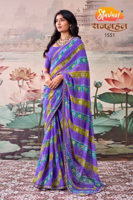 Stavan Rajmahal Premi Leheriya & Bandhani Georgette Saree Collection sarees