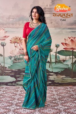 Stavan Rajmahal Premi Leheriya & Bandhani Georgette Saree Collection sarees