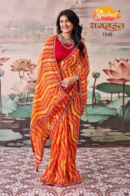 Stavan Rajmahal Premi Leheriya & Bandhani Georgette Saree Collection sarees