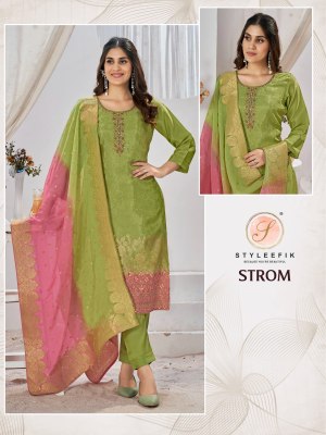 Strom by Styeefik Pure simmer Silk designer readymade suit catalogue at amaviexpo Amavi