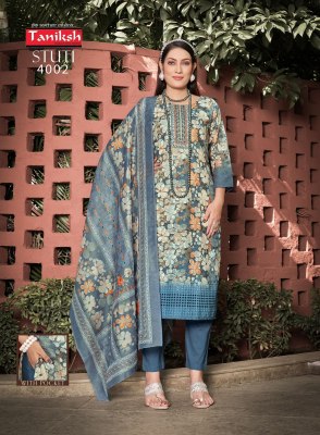 Stuti vol 5 by Taniksh Sikvans embroidered work digital ready to wear top bottom and dupatta collectionat affordable rate readymade suit catalogs