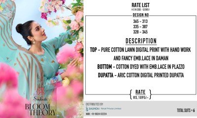 Sudriti Bloom Theory Pure Cotton Lawn Digital Print Dress Material Collection dress material catalogs